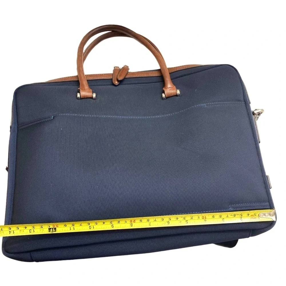 Maverick & co blue and brown briefcase laptop bag